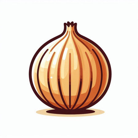 Vector illustration of a onion. Isolated on a white background.のイラスト素材