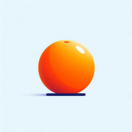 Orange bowling ball on a blue background. Vector illustration. Eps 10のイラスト素材