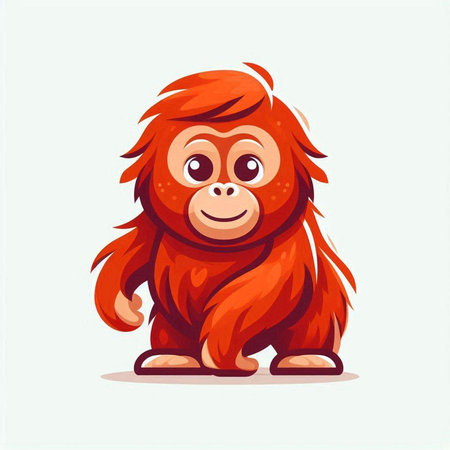 Cute cartoon monkey. Vector illustration isolated on a white background.のイラスト素材
