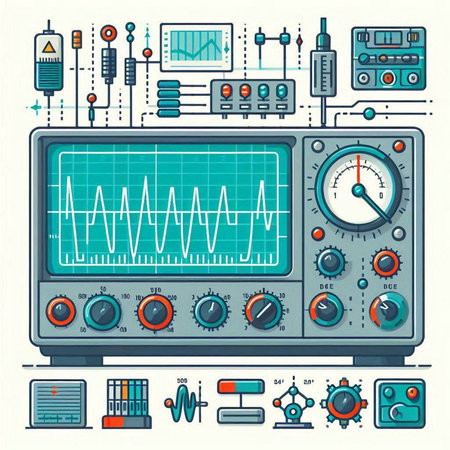 Electrocardiogram in flat style. Medical equipment. Vector illustration.のイラスト素材