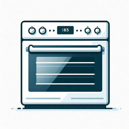 Illustration of a modern oven on a white background. Vector illustration.のイラスト素材
