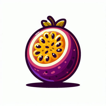 Passion fruit isolated on white background. Hand drawn vector illustration.のイラスト素材