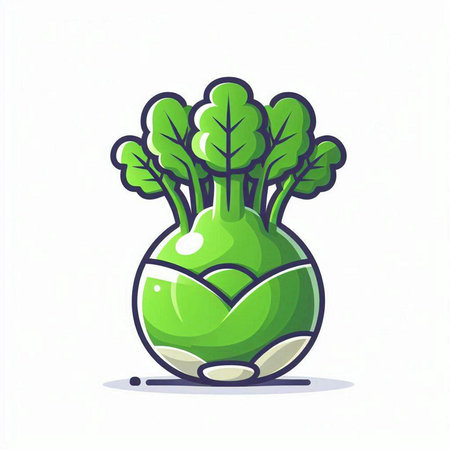 Vegetable icon, vector illustration. Cabbage in a potのイラスト素材