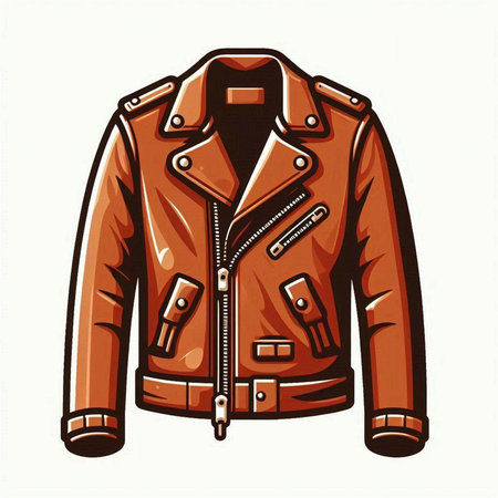 Vintage leather jacket isolated on a white background. Vector illustration.のイラスト素材
