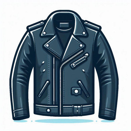 Vector illustration of a stylish leather jacket isolated on a white background.のイラスト素材