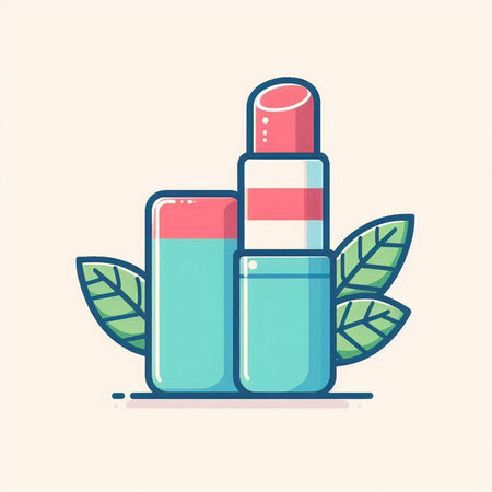Cosmetic bottle with pipette and green leaves. Vector illustration.のイラスト素材
