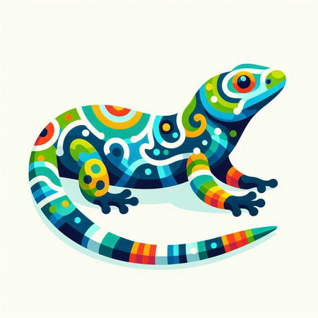 Lizard colorful vector illustration isolated on white background. Vector illustration.のイラスト素材