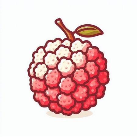 Raspberry fruit isolated on white background. Hand drawn vector illustration.のイラスト素材
