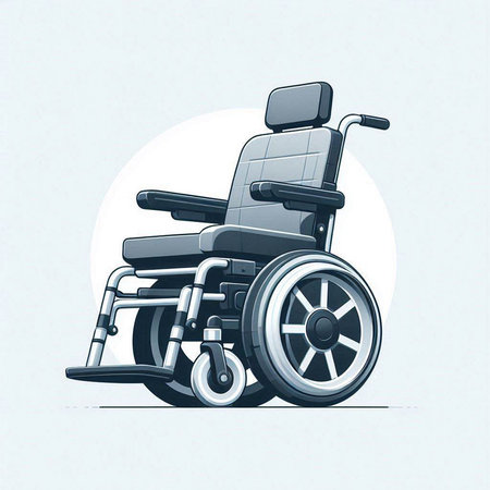 Wheelchair. Wheelchair for disabled person. Wheelchair for disabled people. Vector illustration.のイラスト素材