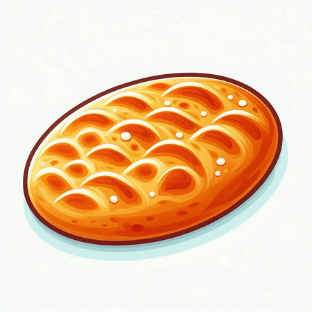 Illustration of a fresh baked loaf of bread on a white backgroundのイラスト素材