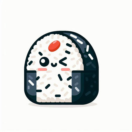 Sushi roll. Cute japanese food. Vector illustrationのイラスト素材