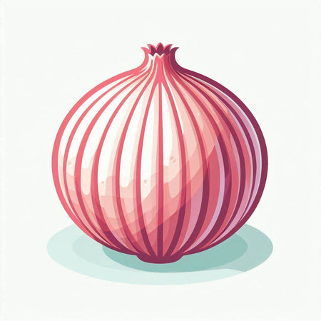 Vector illustration of a red onion on a white background. Vector illustration.のイラスト素材
