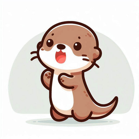 Cute little otter. Vector illustration of a cartoon animal.のイラスト素材