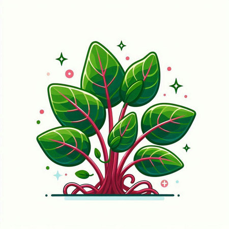 Organic plant with roots and leaves. Vector illustration. Eps 10のイラスト素材