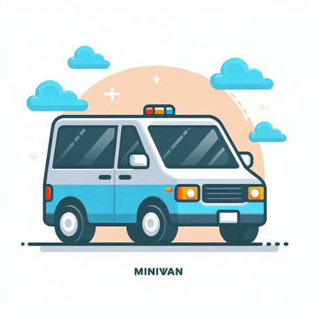Ambulance car flat vector illustration. Emergency vehicle in flat style.のイラスト素材