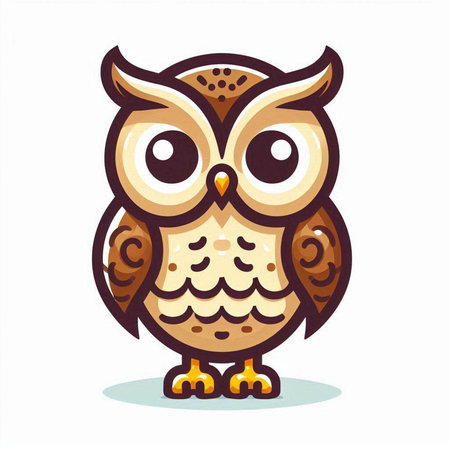 Owl. Vector illustration. Isolated on a white background.のイラスト素材