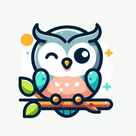 Cute owl vector icon. Cartoon illustration of cute owl vector icon for web designのイラスト素材