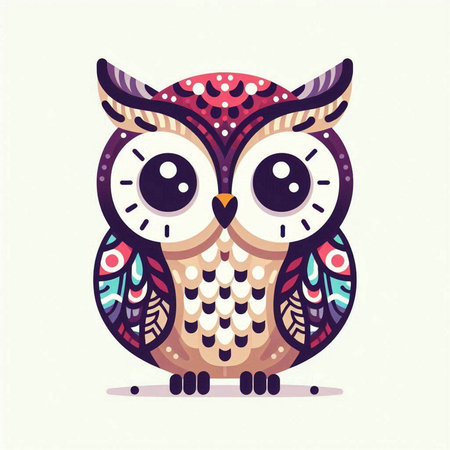 Owl. Cute hand drawn vector illustration. Cartoon style.のイラスト素材