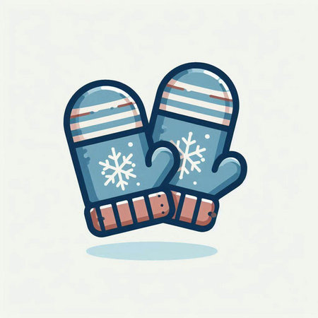 Winter mittens vector illustration. Hand drawn doodle icon.のイラスト素材