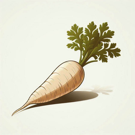 Carrot with leaves on white background. Vector illustration. Eps 10.のイラスト素材