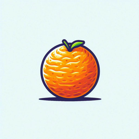Orange fruit on a white background. Hand-drawn vector illustration.のイラスト素材