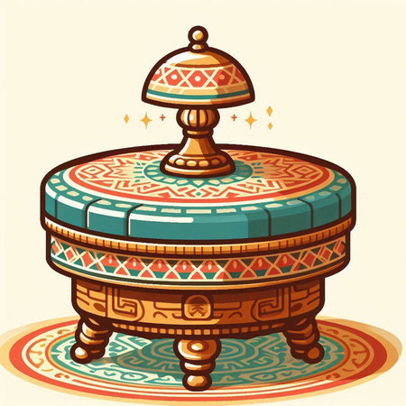 Illustration of a tajine with a pattern in oriental styleのイラスト素材