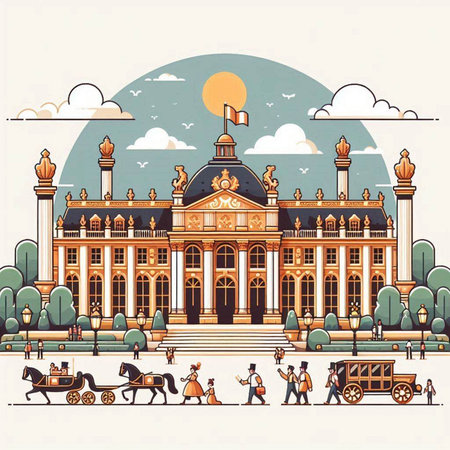 Vienna, Austria, Europe. Landmark of Vienna. Vector illustrationのイラスト素材