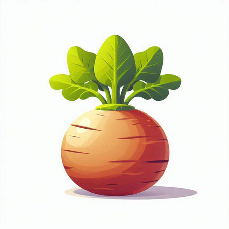 Illustration of a fresh turnip isolated on a white background.のイラスト素材