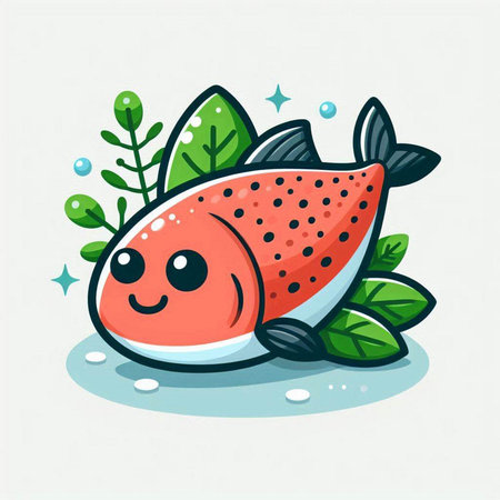 Cute kawaii fish. Vector illustration in cartoon style.のイラスト素材