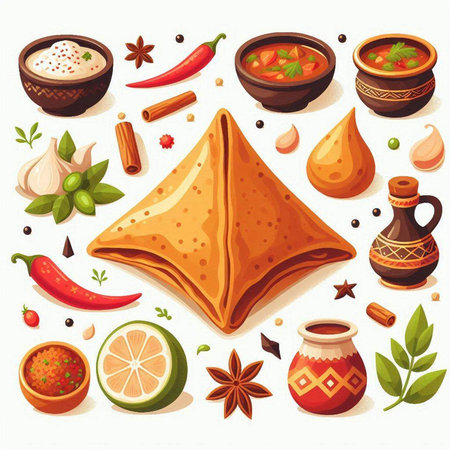 Mexican food. Set of traditional mexican food. Vector illustrationのイラスト素材