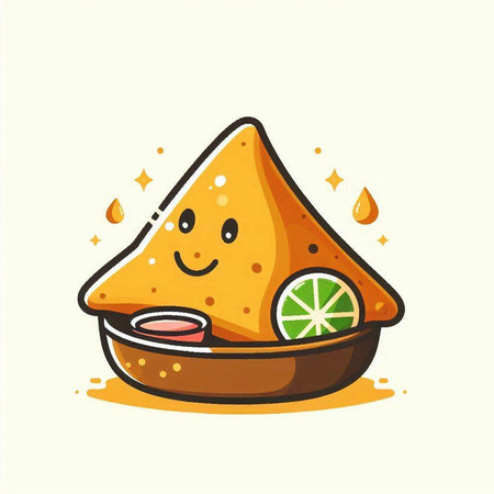Illustration of a cute rice dumpling with lime, vector illustrationのイラスト素材