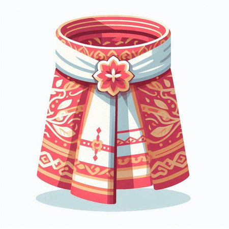 Illustration of a traditional chinese gift box on a white backgroundのイラスト素材