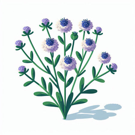Cute hand drawn vector illustration of a blue cornflowers.のイラスト素材