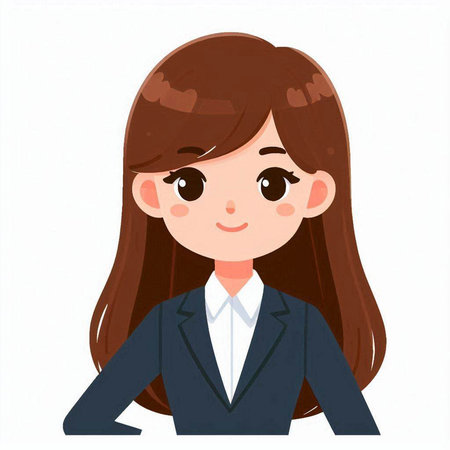 Business woman in a suit on a white background. Vector illustration.のイラスト素材
