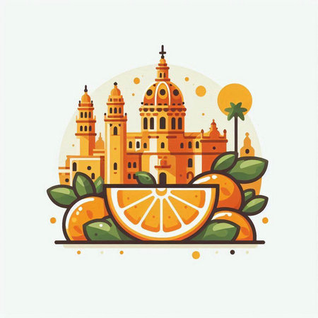 Colorful vector illustration of Jaipur city in flat style.のイラスト素材