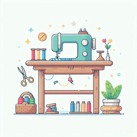 Vector illustration of cctv camera with green leaves on white background.のイラスト素材