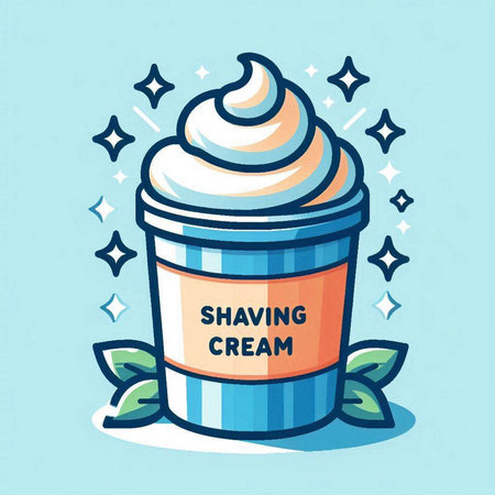 Vector illustration of ice cream in a paper cup on a blue background.のイラスト素材