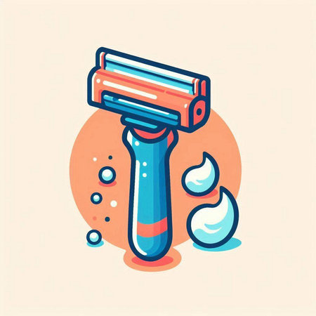 Shaving razor icon. Vector illustration in flat style. Isolated on white background.のイラスト素材