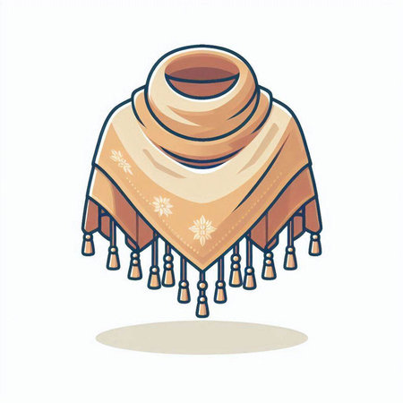 Vector illustration of a scarf on a white background. Winter accessory.のイラスト素材