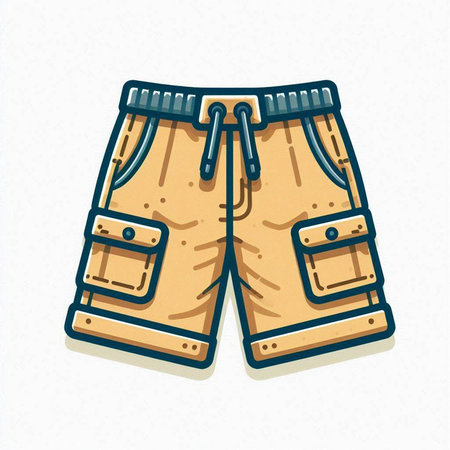 Men's shorts. Vector illustration. Isolated on white background.のイラスト素材