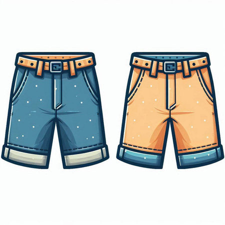 Vector illustration of shorts. Isolated on white background. Cartoon style.のイラスト素材