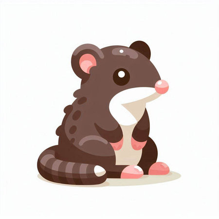 Cute cartoon rat. Vector illustration isolated on a white background.のイラスト素材