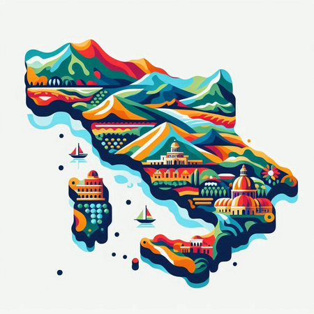 Cityscape of Budva, Montenegro. Colorful vector illustration.のイラスト素材