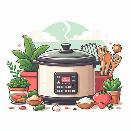 Kitchen utensils in a flat style. Vector illustration.のイラスト素材