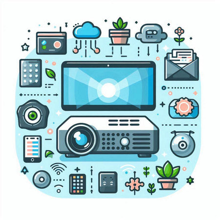 Flat design modern vector illustration concept of cloud computing technology and media.のイラスト素材