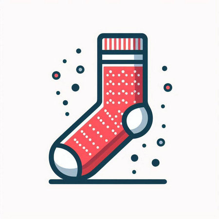 Christmas sock icon. Flat illustration of christmas sock vector icon for web designのイラスト素材