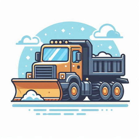 illustration of a snowmobile on a white background in retro styleのイラスト素材