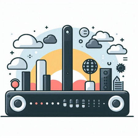 Vector illustration of modern flat line design concept of big data storage.のイラスト素材