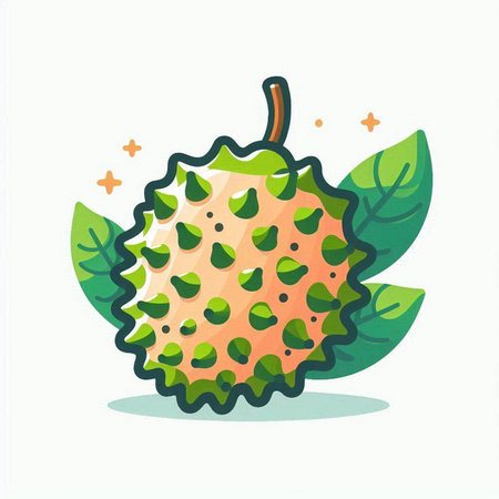 Durian fruit icon. Exotic tropical fruit. Vector illustration.のイラスト素材