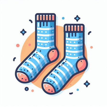 Socks. Vector illustration of a pair of socks. Flat style.のイラスト素材